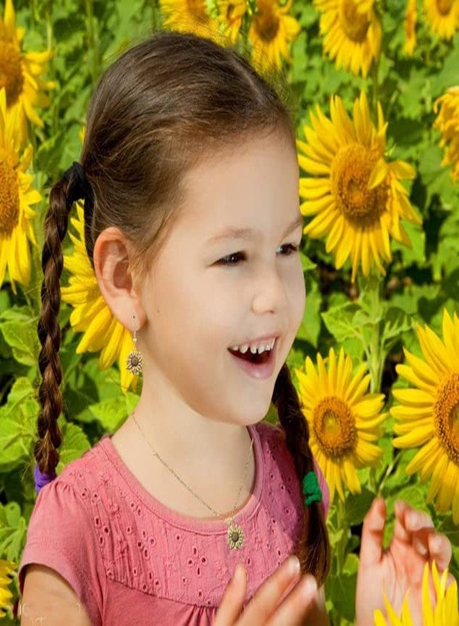 Modpide Antique Gold Sunflower Dangle Earrings Sunflower Necklace Jewelry Set (Antique gold) - Image 5